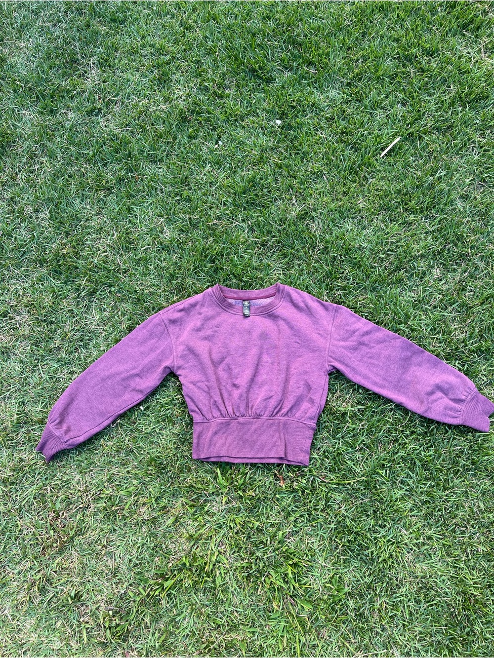 90 Degree By Reflex Purple Cropped Sweatshirt
